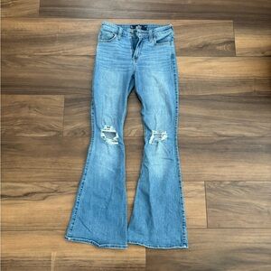 Hollister Light Blue Distressed Flare Jeans